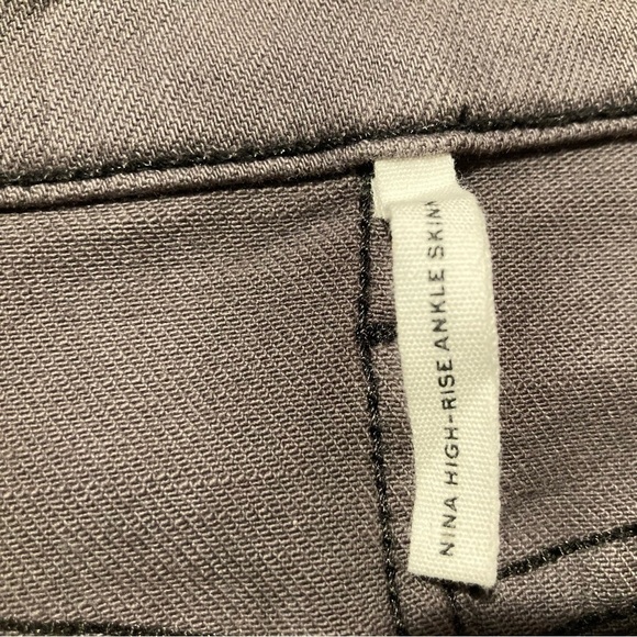 RAG & BONE Sz 27 Nina High Rise Ankle Skinny Black with Sheen Jeans - Picture 11 of 13